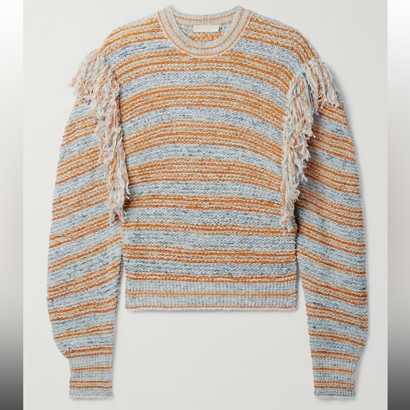 Ulla Johnson Arquette Fringe Crewneck Sweater, Size S - Picture 2 of 10